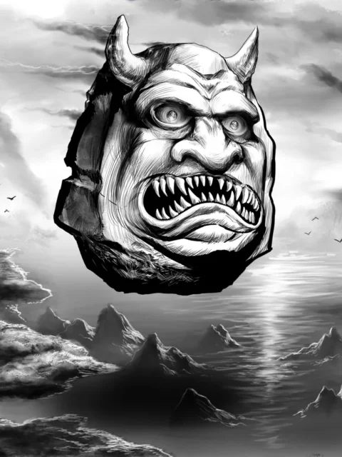 The Sentinel of Vitto Bors fantasy canvas art guardian