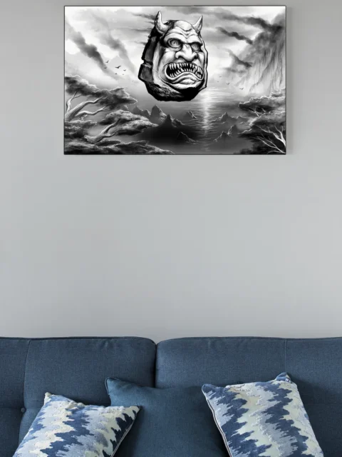 The Sentinel of Vitto Bors fantasy canvas art detail