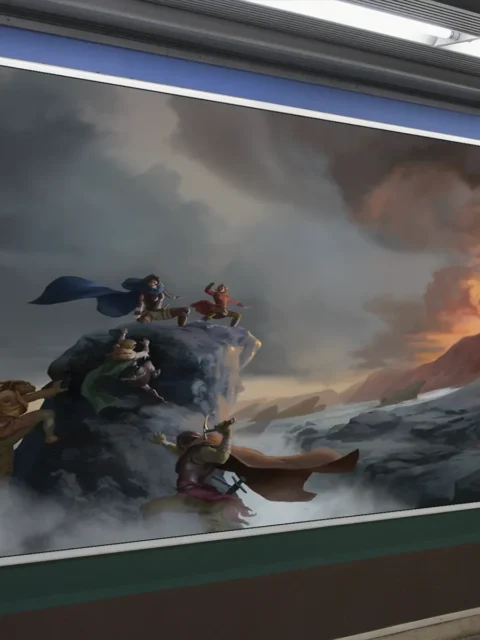 The Tower epic fantasy ascent illustration toward blazing spire