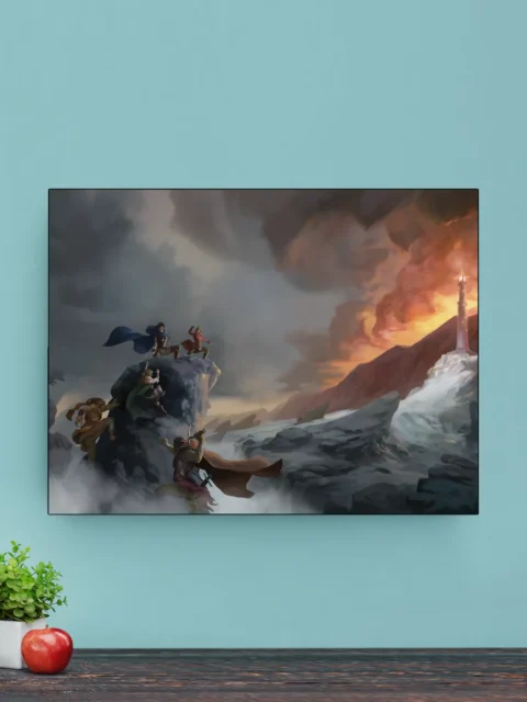 The Tower epic fantasy ascent illustration above storm clouds