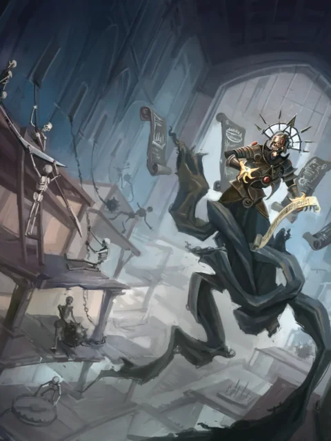 Trap-Centric Dungeons dungeon hazard artwork with leaping figure