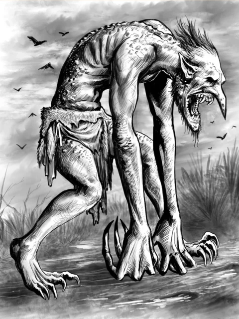 Troll dark fantasy canvas art creature