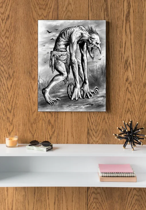 Troll dark fantasy canvas art illustration