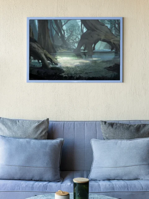 Trolls swamp encounter wall artwork showing massive legs