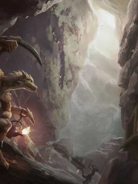 Warren Kobolds underground ambush wall artwork with attacking kobold
