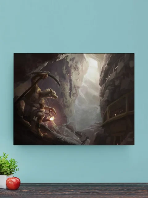 Warren Kobolds underground ambush wall artwork inside stone tunnel