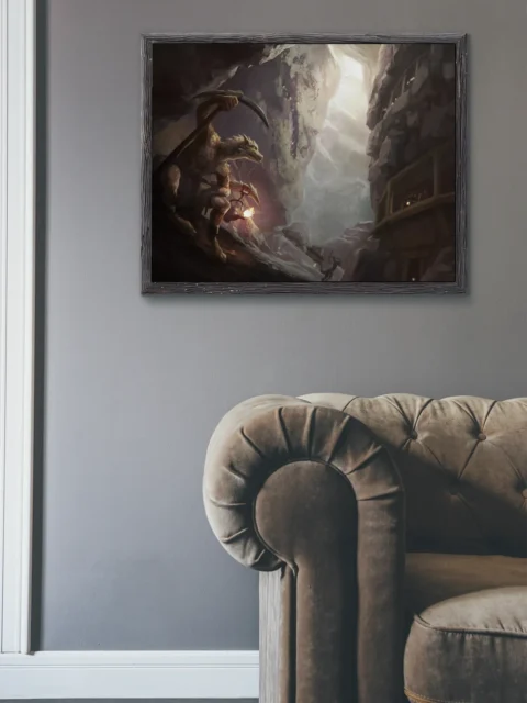 Clawed creature leaping from rocky ledge