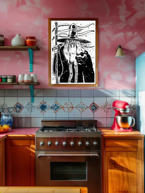 Wizard dark fantasy canvas art character