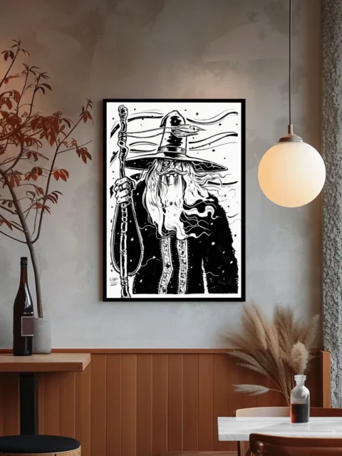 Dark fantasy mage holding a staff