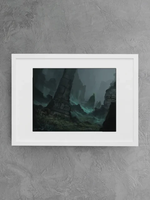 Ethereal currents flowing through ruins