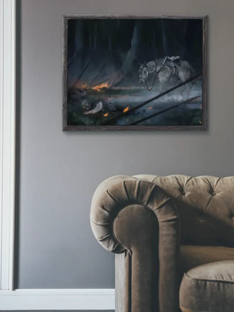 Collapsed spears scattered across muddy ground