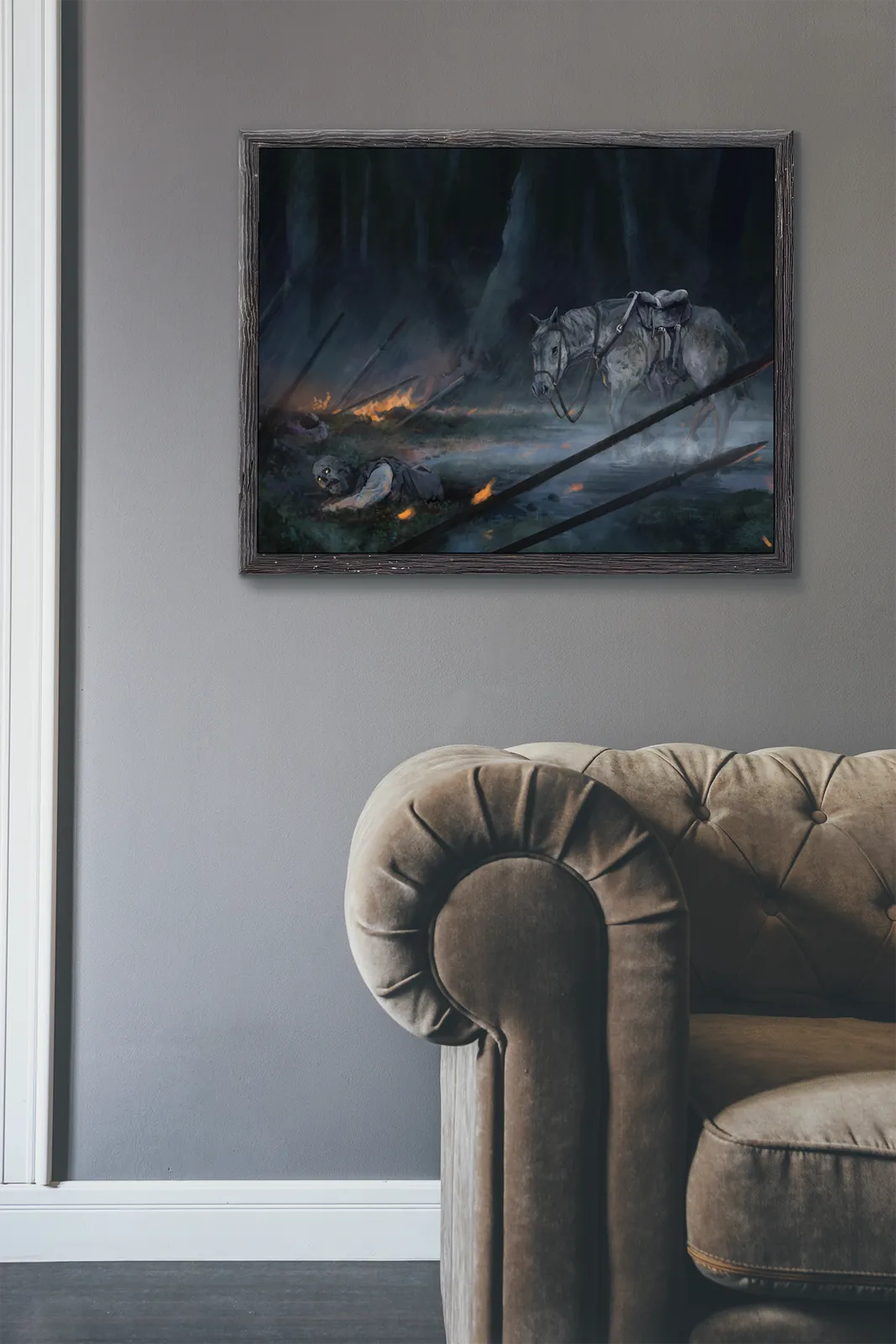 Collapsed spears scattered across muddy ground