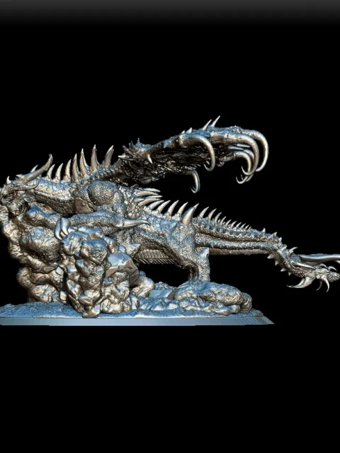 Left Profile emphasizing rear talons gripping stone and horn curvature