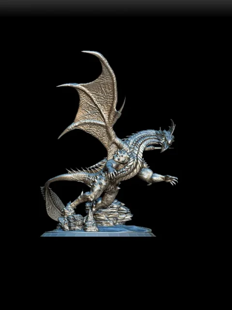 13 Starelon The Copper Dragon Full-Body – Monstrous Menagerie Turntable View revealing full wingspan, layered scales, and scenic base
