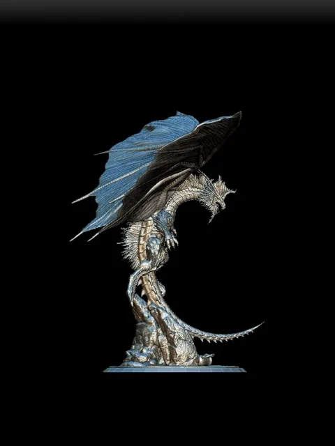 Right Profile highlighting elongated tail sweep and dorsal ridge texture