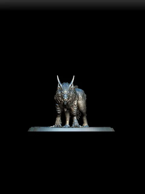 Detail View focusing on facial expression, fur layering, and paw definition