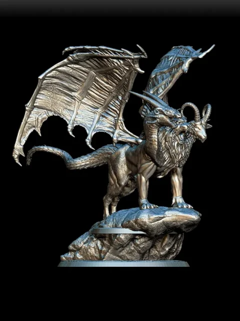 42 Chimera Full-Body – Monstrous Menagerie Turntable View revealing full wingspan, layered fur and scale textures