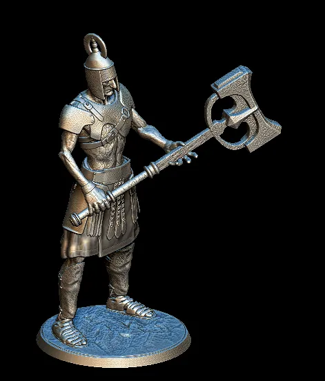 47 Stone Giant Full-Body – Monstrous Menagerie Front View showing upright stance, double-bladed axe, and armored greaves