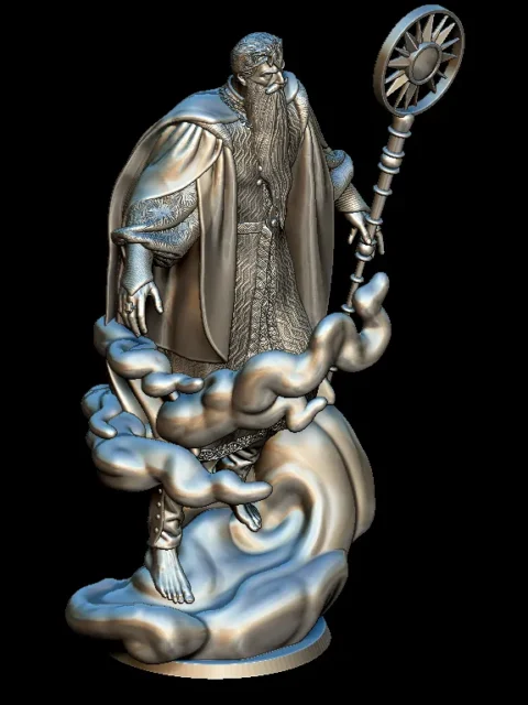 49 Cloud Giant Full-Body – Monstrous Menagerie Front View showing flowing robes, ornate staff, and swirling cloud base