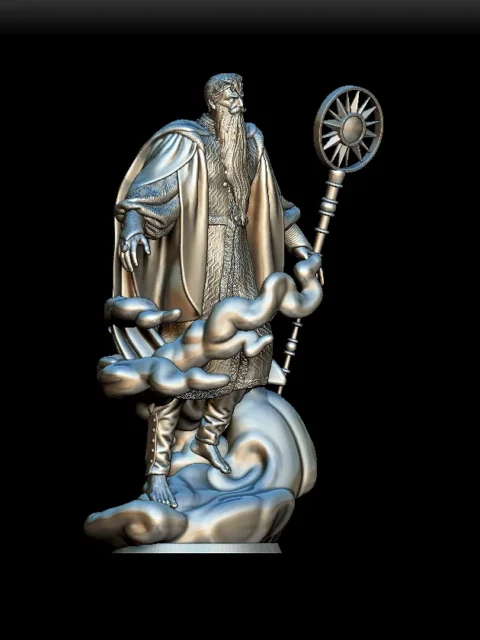 49 Cloud Giant Full-Body – Monstrous Menagerie Turntable View revealing layered drapery and elevated cloud support