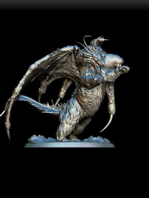 50 Arctic Chimera Full-Body – Monstrous Menagerie Turntable View revealing full wingspan and layered fur texture