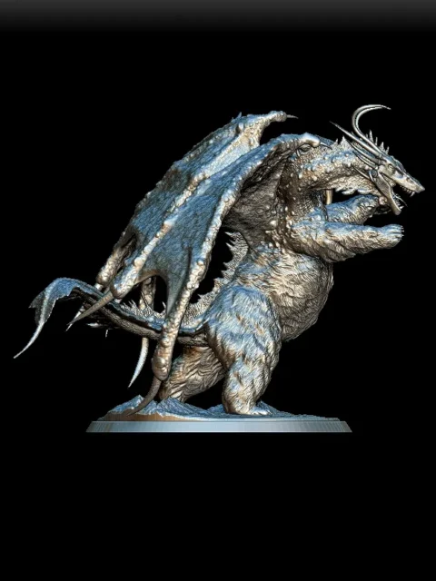 Right Profile highlighting extended wing membrane and claw detail