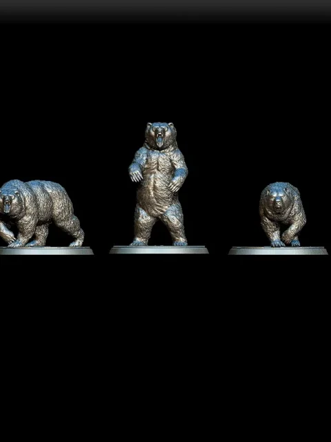 Detail View focusing on facial expressions and layered fur sculpting