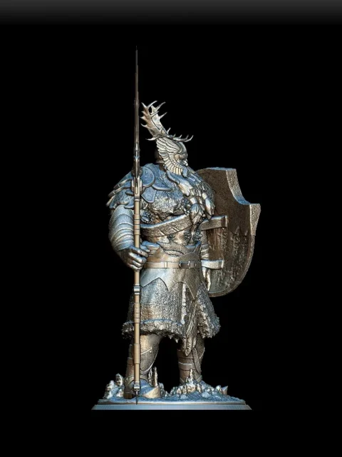 Right Profile highlighting shield detail and armored gauntlet