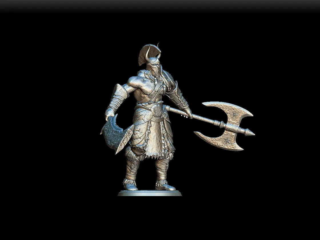 55 Frost Giant Full-Body – Monstrous Menagerie Turntable View revealing full armor layout and weapon spread