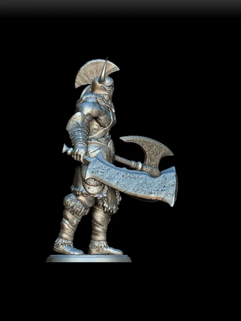 Right Profile highlighting axe detail and shoulder armor