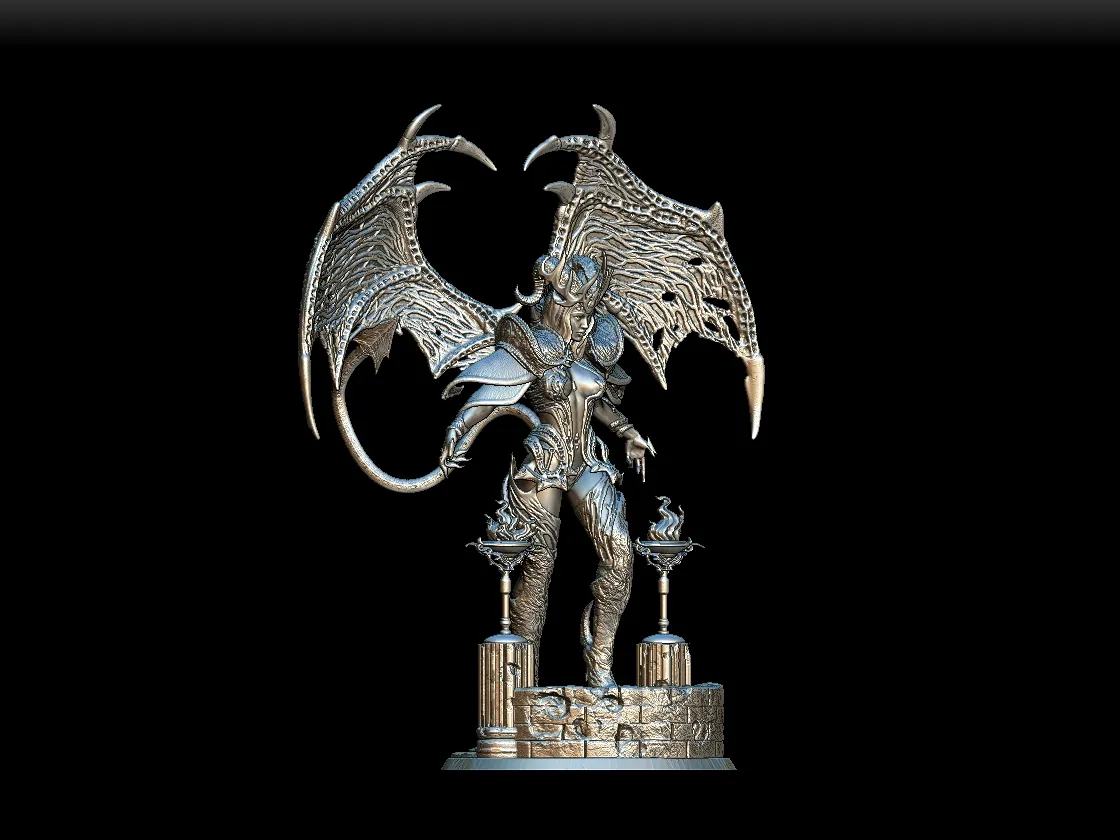 56 Malcanthet Full-Body – Monstrous Menagerie Turntable View revealing layered wing membranes and armor detail