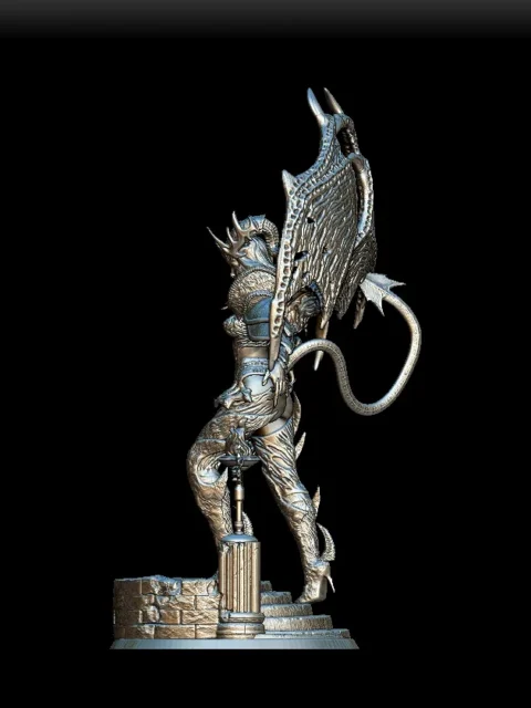 Left Profile emphasizing tail sweep and armored silhouette