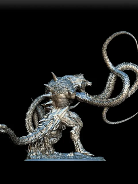 57 Demogorgon Full-Body – Monstrous Menagerie Turntable View revealing full tentacle span and muscular detail