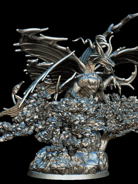 58 Fairy Dragon Full-Body – Monstrous Menagerie Front View showing extended wings and crystalline canopy