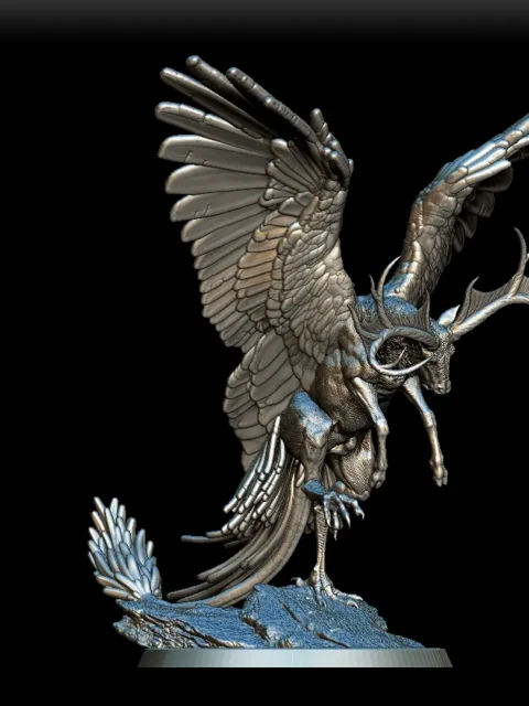 59 Peryton Full-Body – Monstrous Menagerie Turntable View revealing layered feather detail and talons