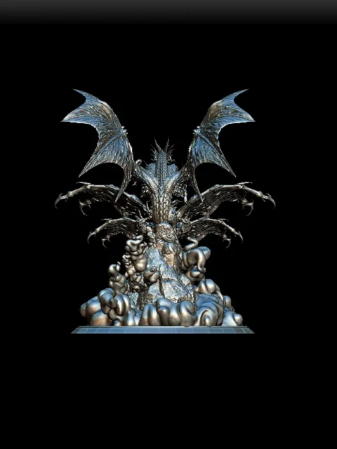 Right Profile highlighting Tiamat’s raised wings and cloud detail