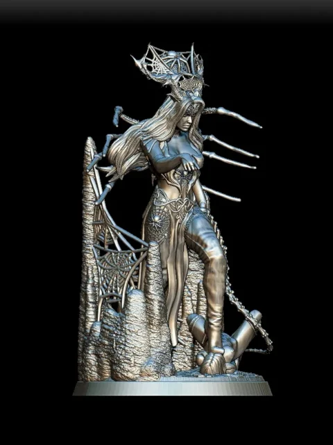 64 Lolth Full-Body – Monstrous Menagerie Turntable View revealing layered anatomy and cavern base