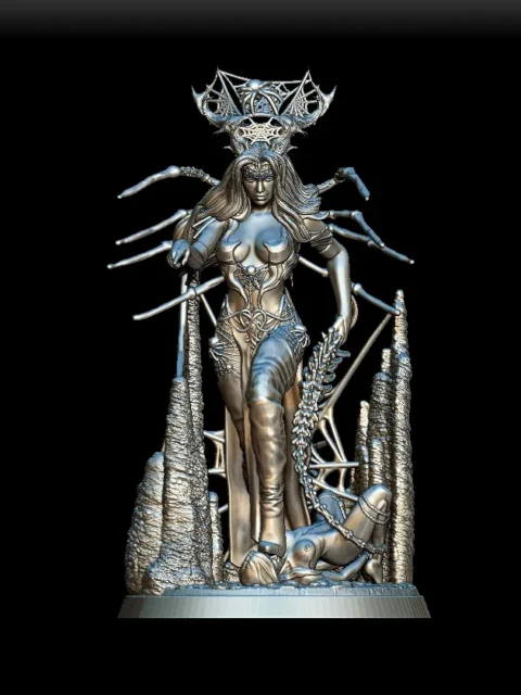 Detail View focusing on facial features, crown structure, and sculpted textures