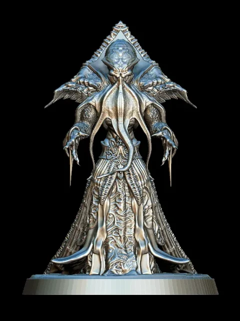 65 Midflayer Full-Body – Monstrous Menagerie Front View showing tentacled face and angular mantle