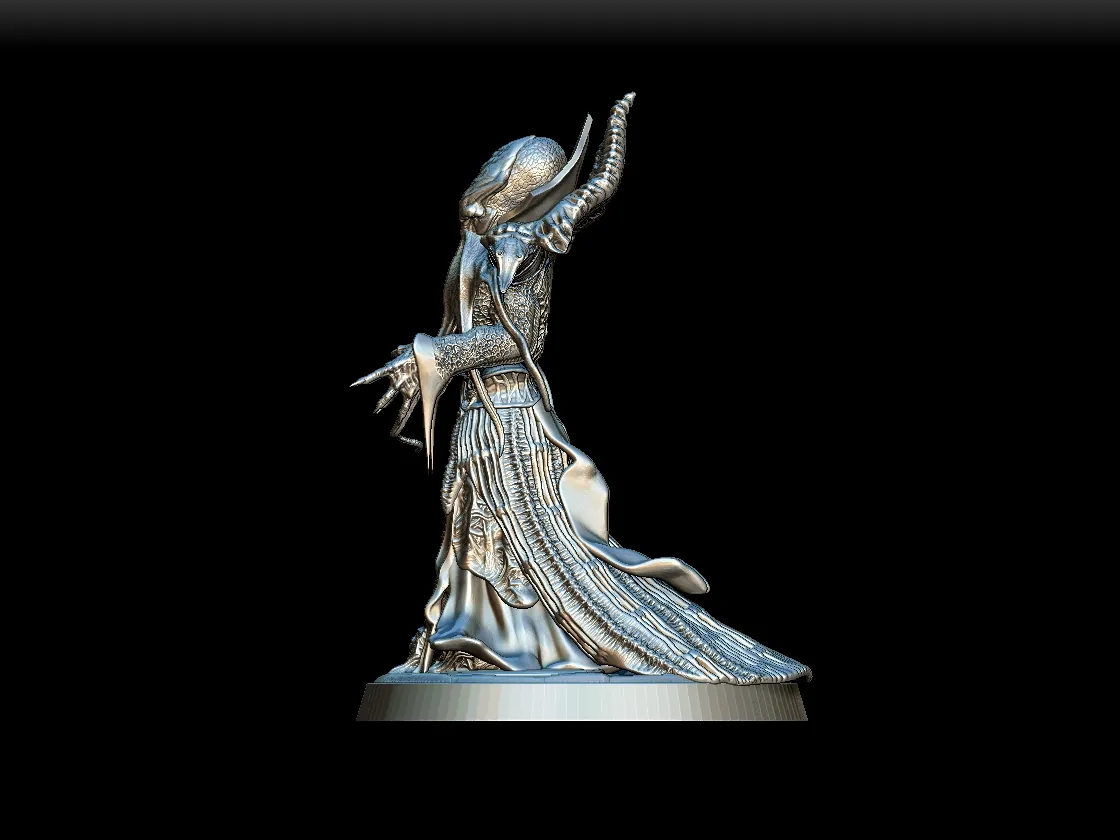 Left Profile emphasizing robe texture and balanced stance