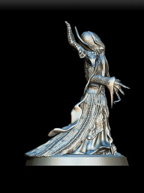 Right Profile highlighting mantle geometry and facial tendrils