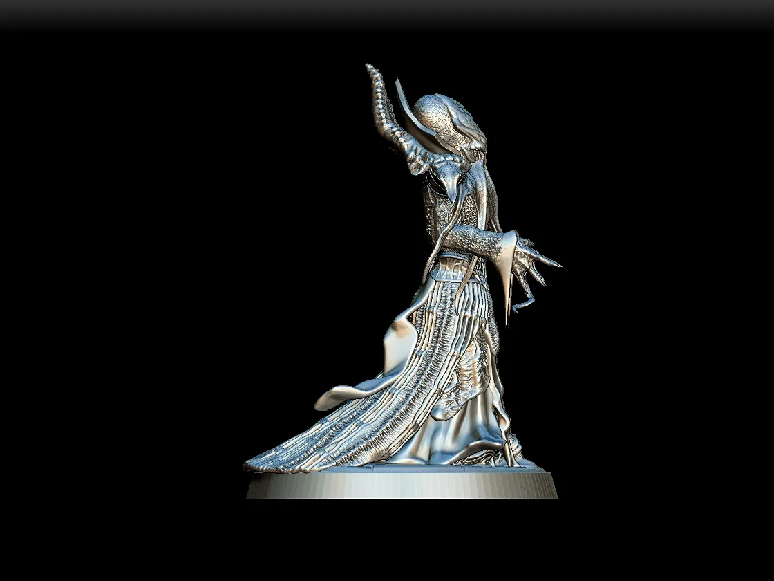 Right Profile highlighting mantle geometry and facial tendrils