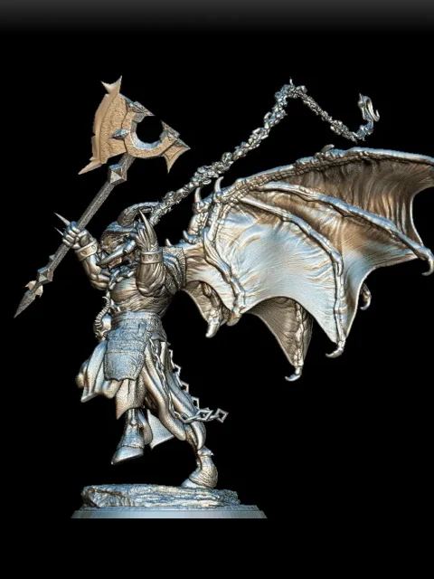 Left Profile emphasizing spear length and dynamic forward stride