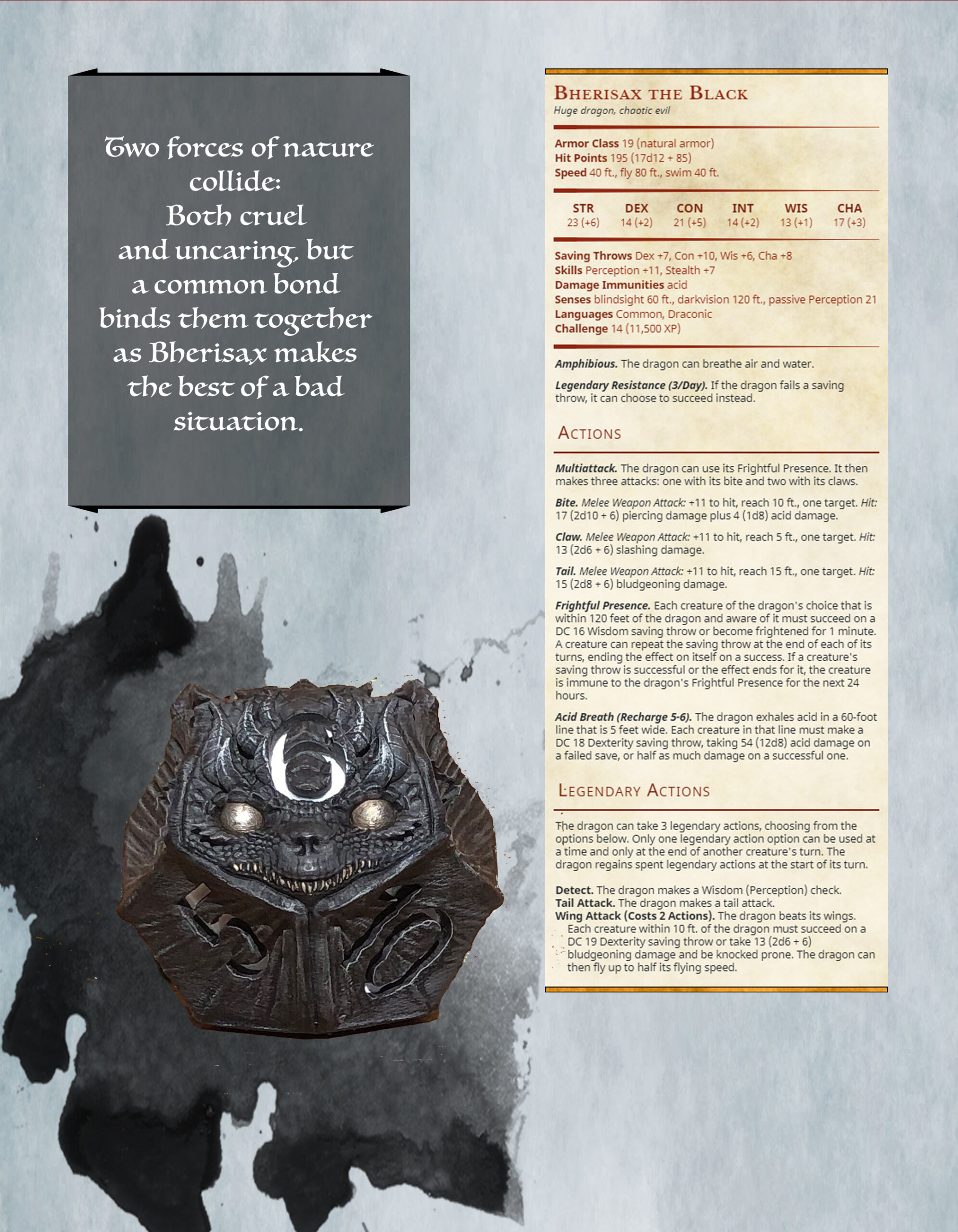 Black dragon D12 resin display model