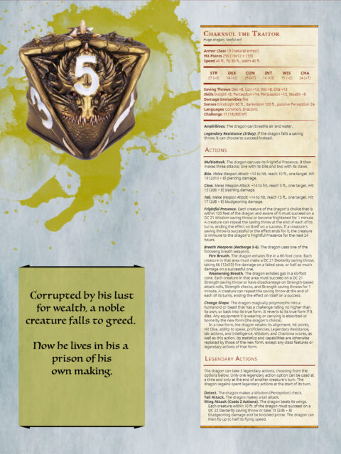 Charxsul the Traitor Dragon D8 miniature