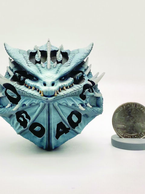 Medanix the White Dragon D10 Percentile miniature