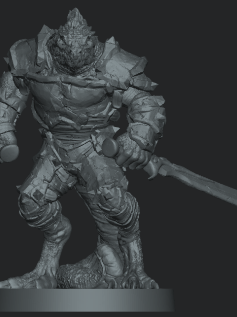 Lizard Man Commander 3D Printed Miniature – Escape from Dulce
