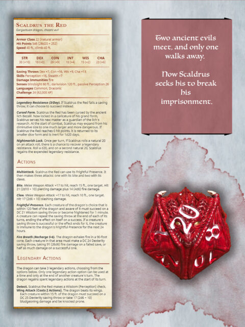 D20 dragon miniature ready to paint