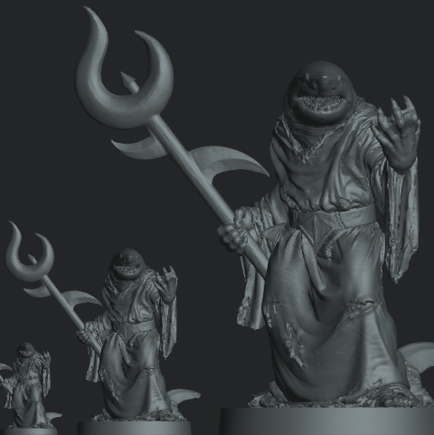 Alternative view of Sharkasaurus 3D Printed Miniature – Escape from Dulce