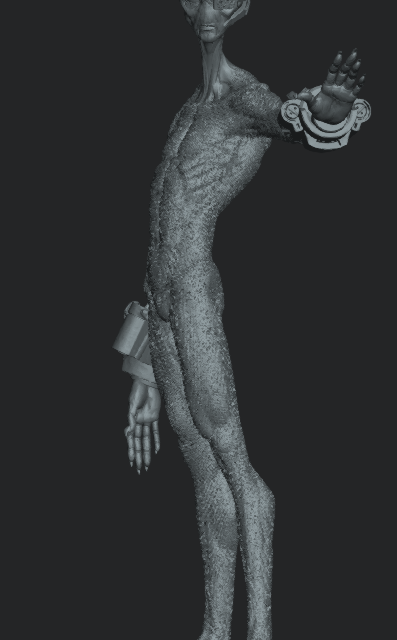 Tall Grey Alien resin miniature